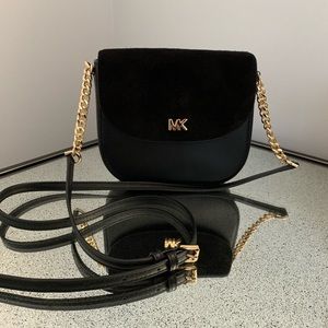 Michael Kors Half Dome Leather/Suede Crossbody Bag